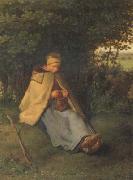 jean-francois millet Woman knitting (san19) oil painting picture wholesale